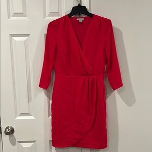 H&M Vibrant Pink V Neck Sheath Cocktail Dress